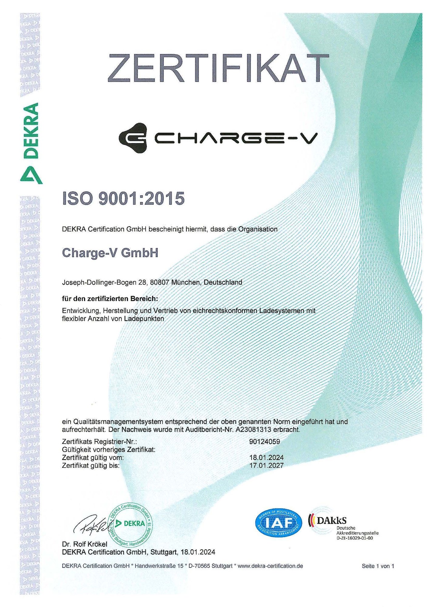 Zertifikat ISO 9001:2015 deutsch